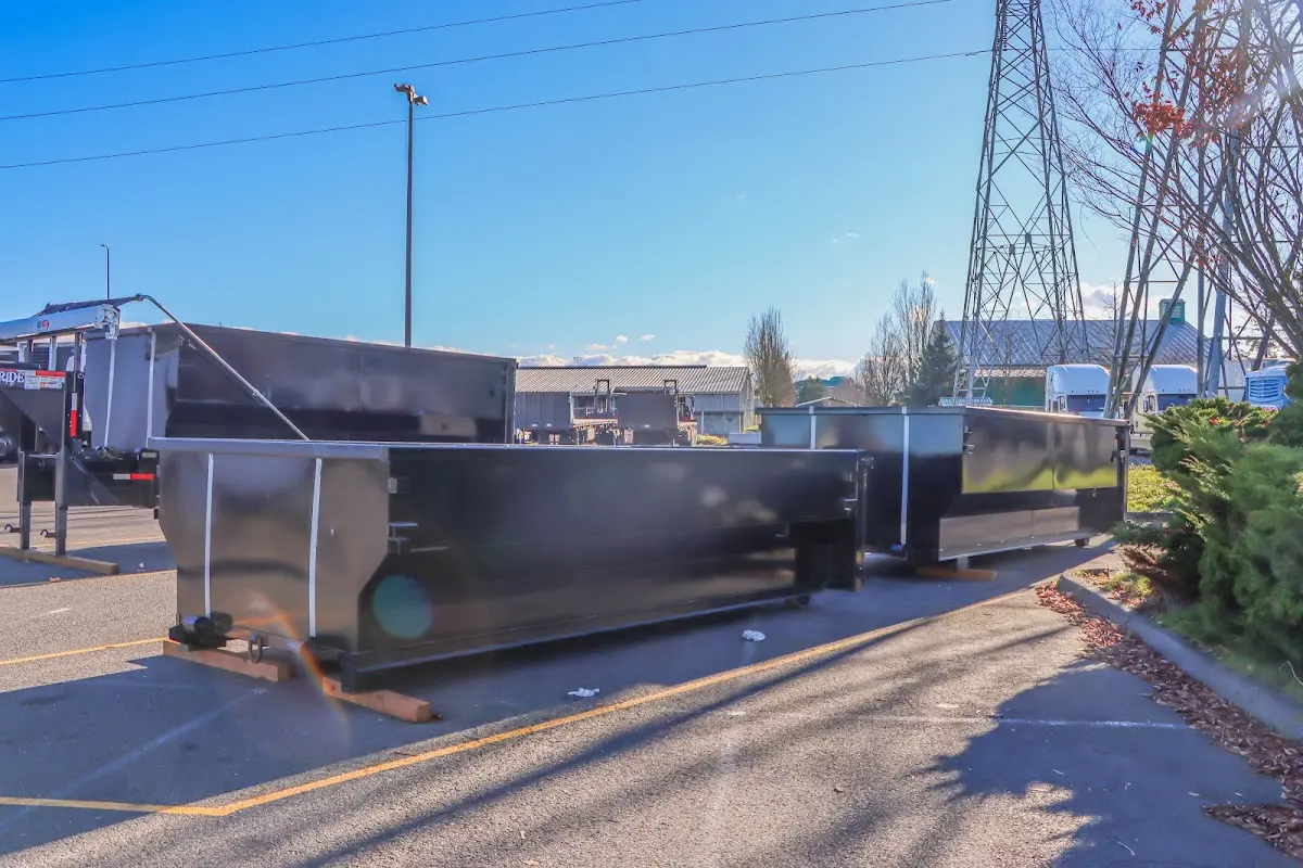 Roll-off dumpster ready for waste disposal at job site for 8 Yard Dumpster Rental in Cheney